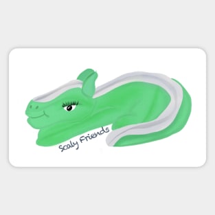 Ginna the green Dino - The Scaly Friend's Collection Artwort By TheBlinkinBean Magnet